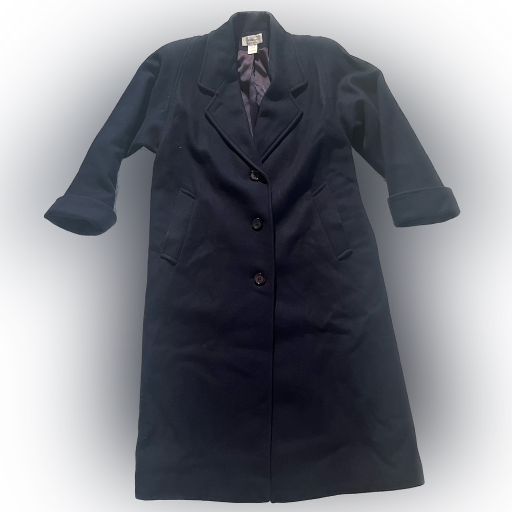 Vintage Worthington long navy 100% wool winter coat - 10P
